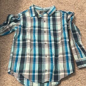 Kids Calvin Klein Plaid Shirt - Blue and Gray